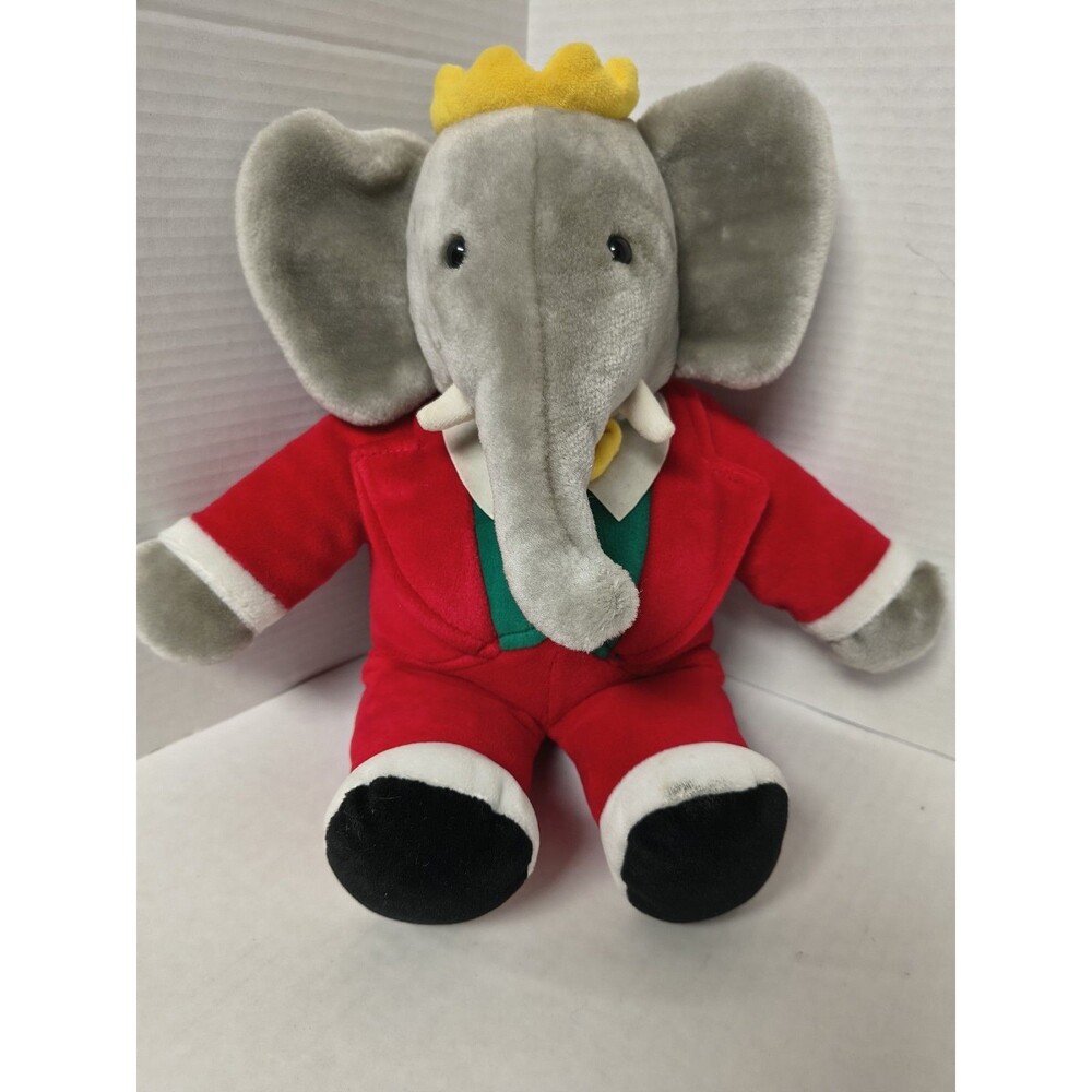 Vintage 14” Plush Babar the Elephant by GUND 1988 - Collectible Stuffed Animal